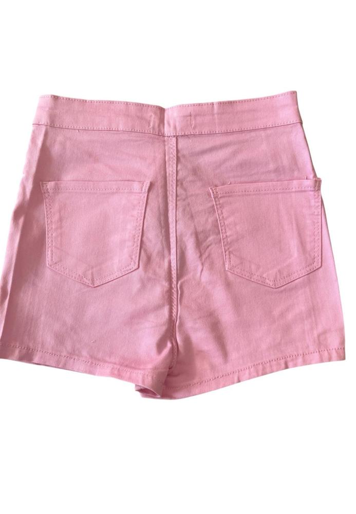 Blugi scurți damă de vară – elastici, mulați, cu buzunare la spate, Roz,Engros